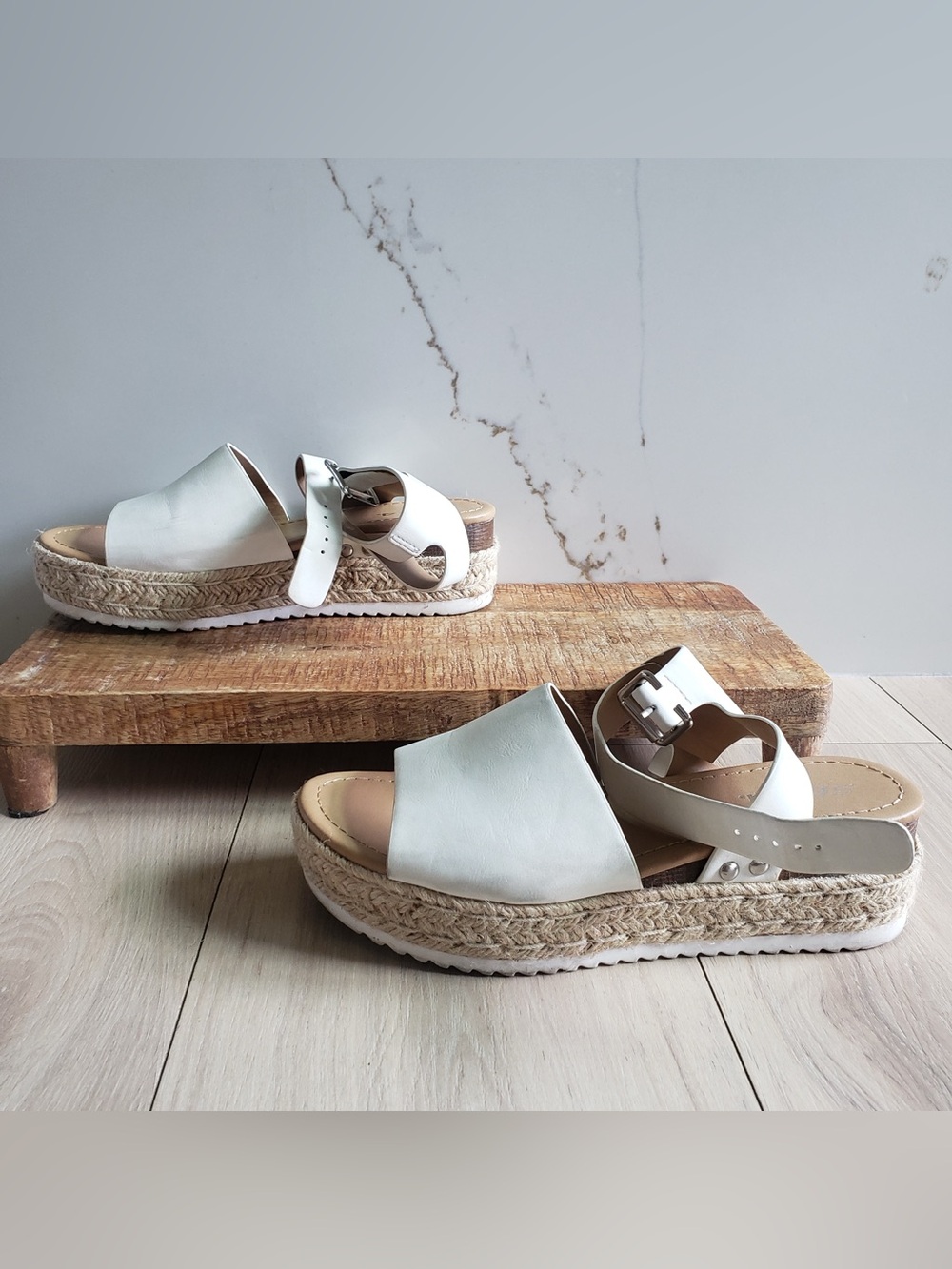 Soda White Espadrille Platformโ Sandals